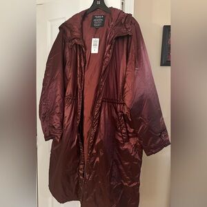 Metallic Burgundy Plus Size Torrid Coat!!